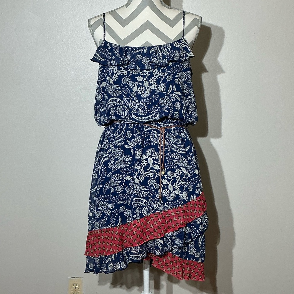 Accidentally In Love Large Strappy Dress Bias Ruffle